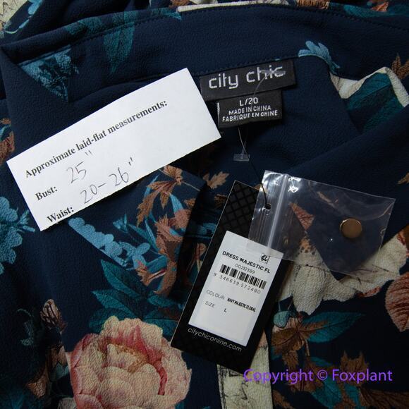New! City Chic dress‎ navy blue majestic floral, size 20 - Picture 11 of 12